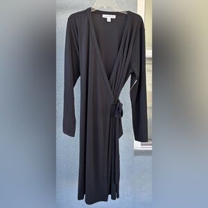 Amazon Essentials Women’s Long Sleeve Black Lightweight Wrap Dress 2X Casual